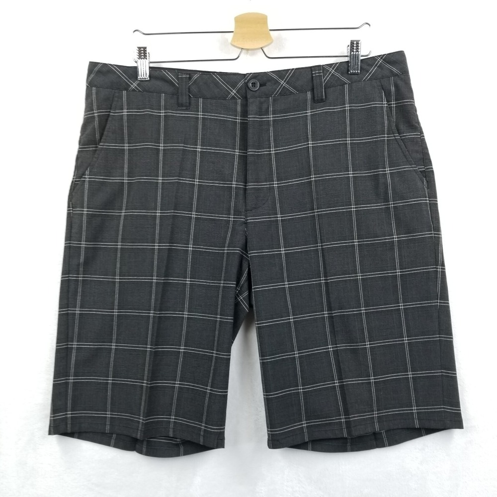 Travis Mathew Golf Shorts Men 38 Gray Check Performance Chino Stretch Pocketsβ